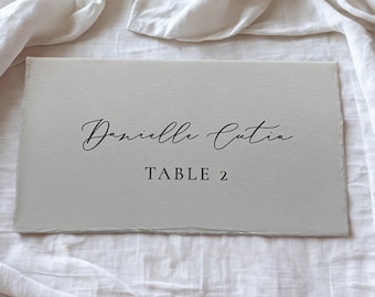 Deckled Edge Wedding Place Cards, Tent Fold Table Cards, Wedding Escort Cards, Deckled Edge