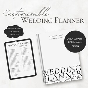 Digital Wedding Planner, Printable Wedding Binder, Wedding Planning Book, Wedding Checklist, Planner Template, Wedding Alcohol Calculator