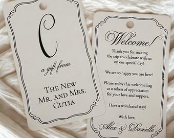 Welcome Bag Tags for Wedding, Personalized Wedding Tags, Custom Hotel Gift Bag Tags, Double-Sided, PRINTED & SHIPPED