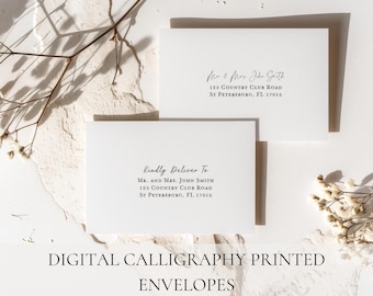 Custom Return Envelope Addressing: Digital Calligraphy for Weddings