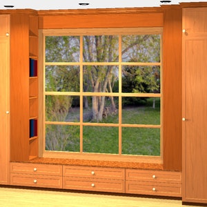 Detail Blueprint for Laundry, Garage, Entertainment Center, Mudroom, Window Seat + 3D drawing + FREE Consultation. Dowloadable and Printable
