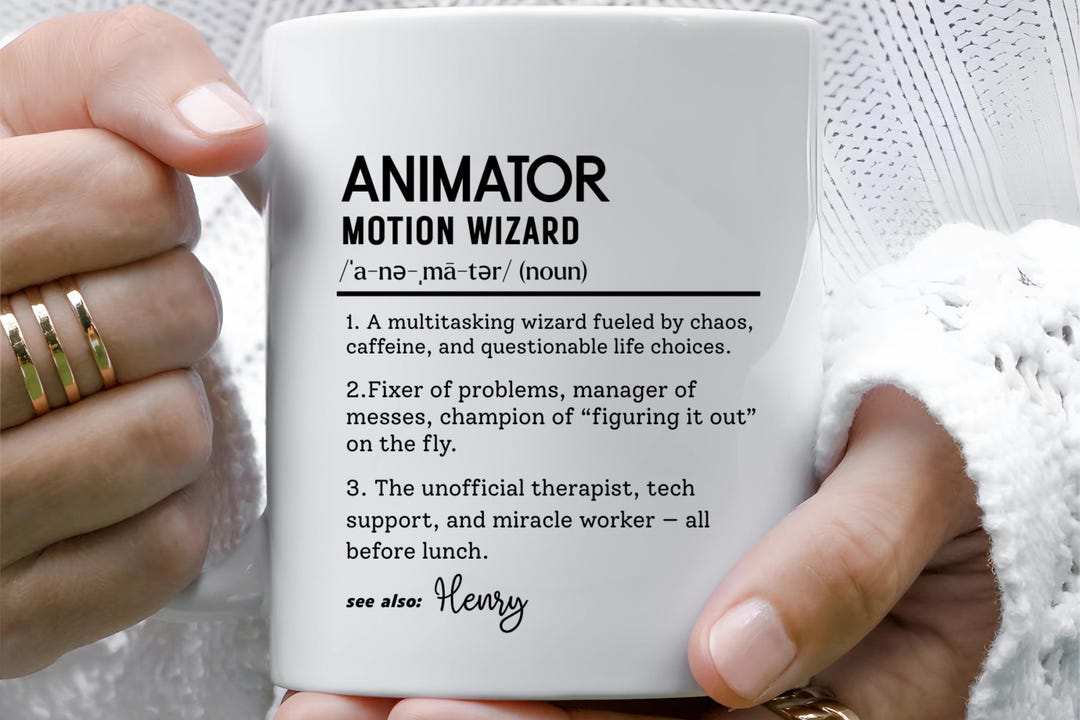 Animator Motion Wizard Mug, Personalized Coffee Cup, Animation Studio ...