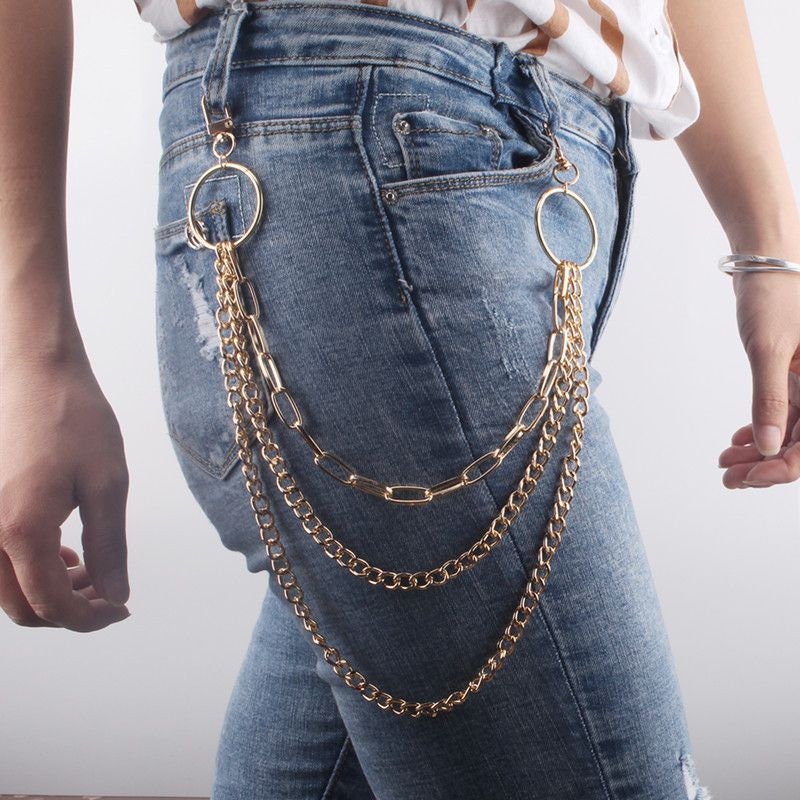 Yheakne Punk Pants Chain Layered Jeans Chain Gold Trousers Chain Wallet  Pocket Chain Layered Wallet Chain Hip Hop Pants Chain Jewelry for Women and