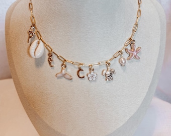 Build Your Own Custom Gold Charm Necklace, Personalized Jewelry, Gifts for Her