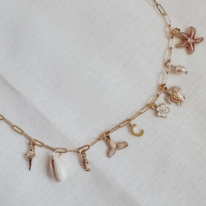 Build Your Own Custom Charm Necklace, Custom Charm Jewelry, Customizable Charm Necklace, gold charms, Gold Charm Paperclip Necklace