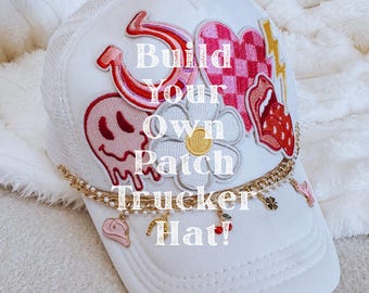 custom pick your own patch trucker hat, western country, buildable hat