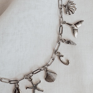 Build Your Own Charm Necklace, Silver Customized Charm Necklace, Paperclip Chunky Necklace, Multi Charm Necklace
