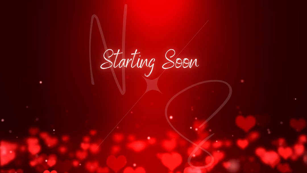 ANIMATED STARTING SOON/ Animated Red Hearts Starting Soon Overlay - Etsy