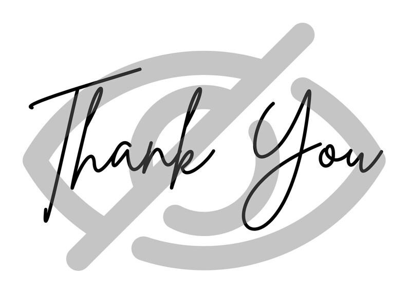 EDITABLE Plain Black and White Thank You Card - Etsy