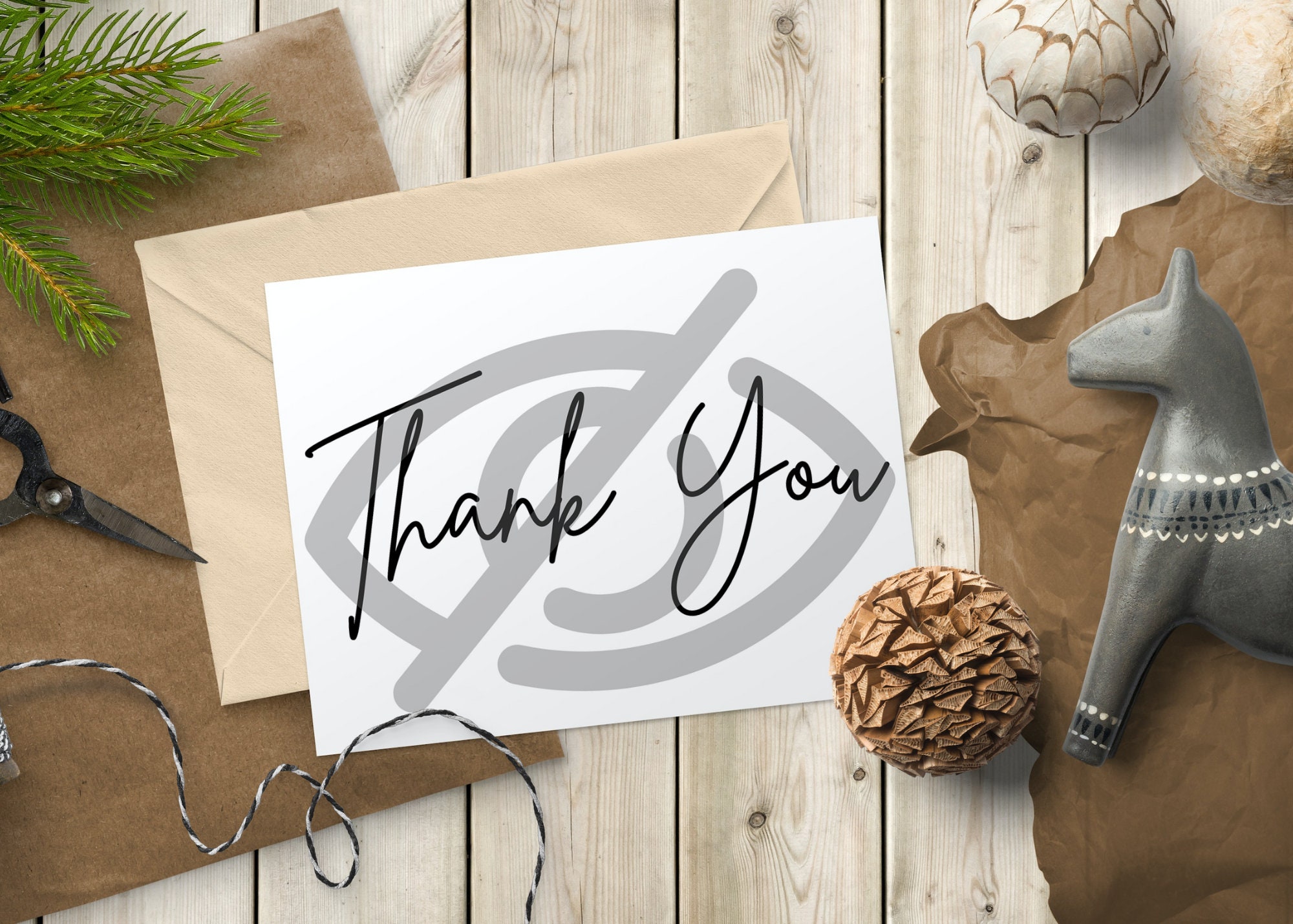 EDITABLE Plain Black and White Thank You Card - Etsy