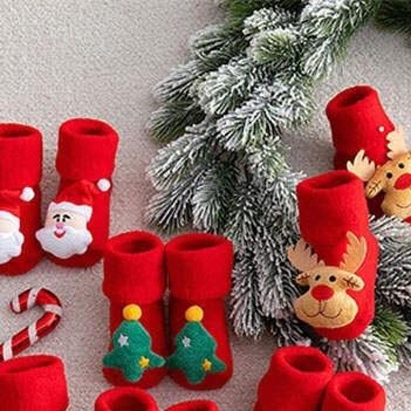 Baby and Toddler Christmas Sock | Santa | Reindeer | Christmas Tree| First Christmas| Baby Socks | Christmas Socks | Winter Warmer