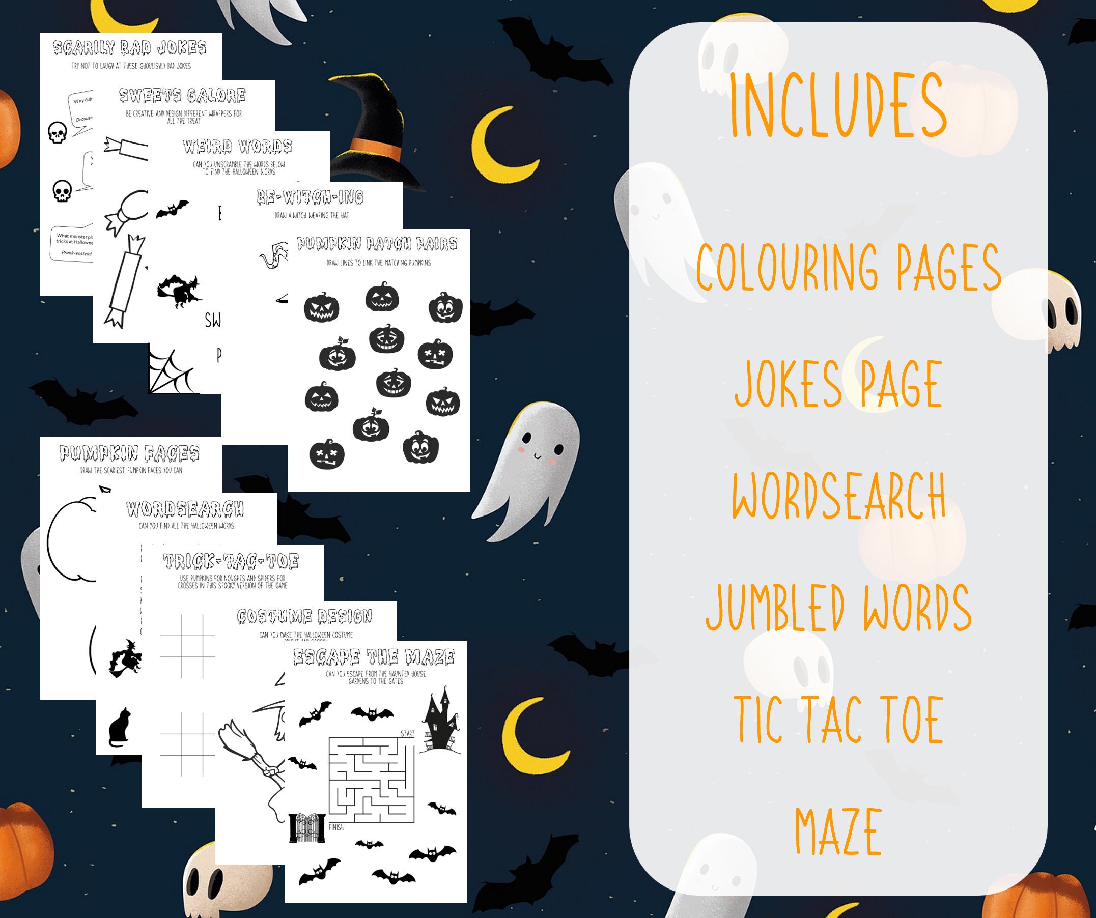 Halloween Kids Activity Pack A4 Childrens Printable Spooky Activities ...