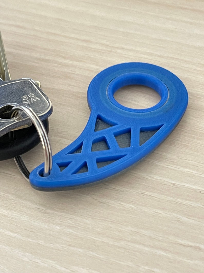 KeySpinner Schlüsselanhänger Fidgetspinner Spielzeug Geburtstagsgeschenk Geschenk Handmade Schlüssel Schlüsselbund Karambit Keyrambit Blau