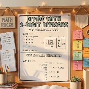 6th Grade Math Poster | Dividing by 2-Digit Divisors Anchor Chart