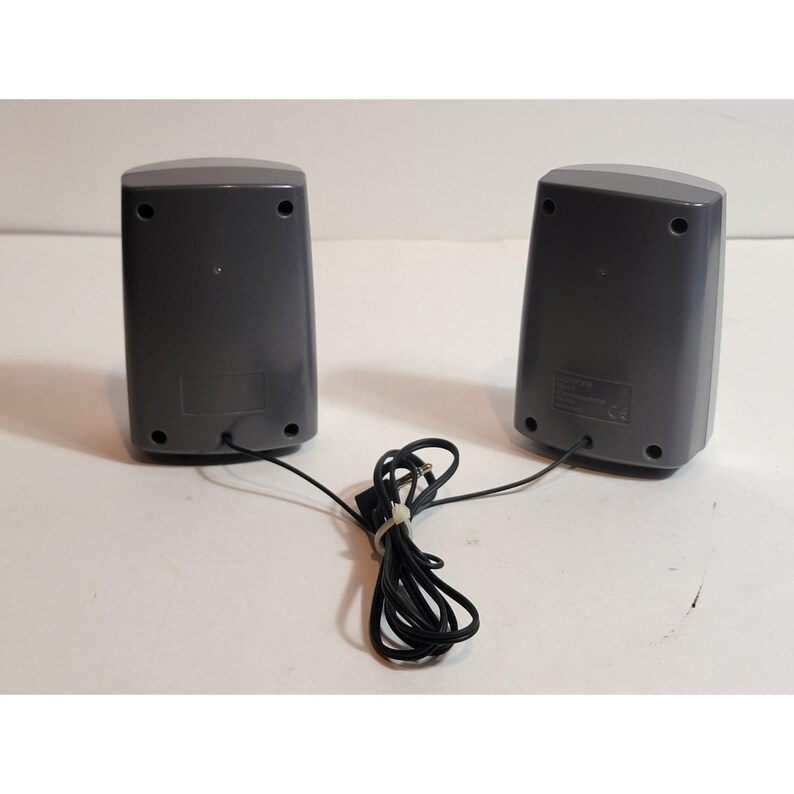 Sony Cd Cassette SRS-P7 Stereo Speakers System Wired Gray Mini Walkman Works image 4