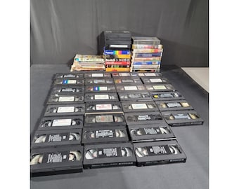 VHS Movie LOT - 53 Mixed Random Lot Sleeveless, Prerecorded, Clamshell Mixed