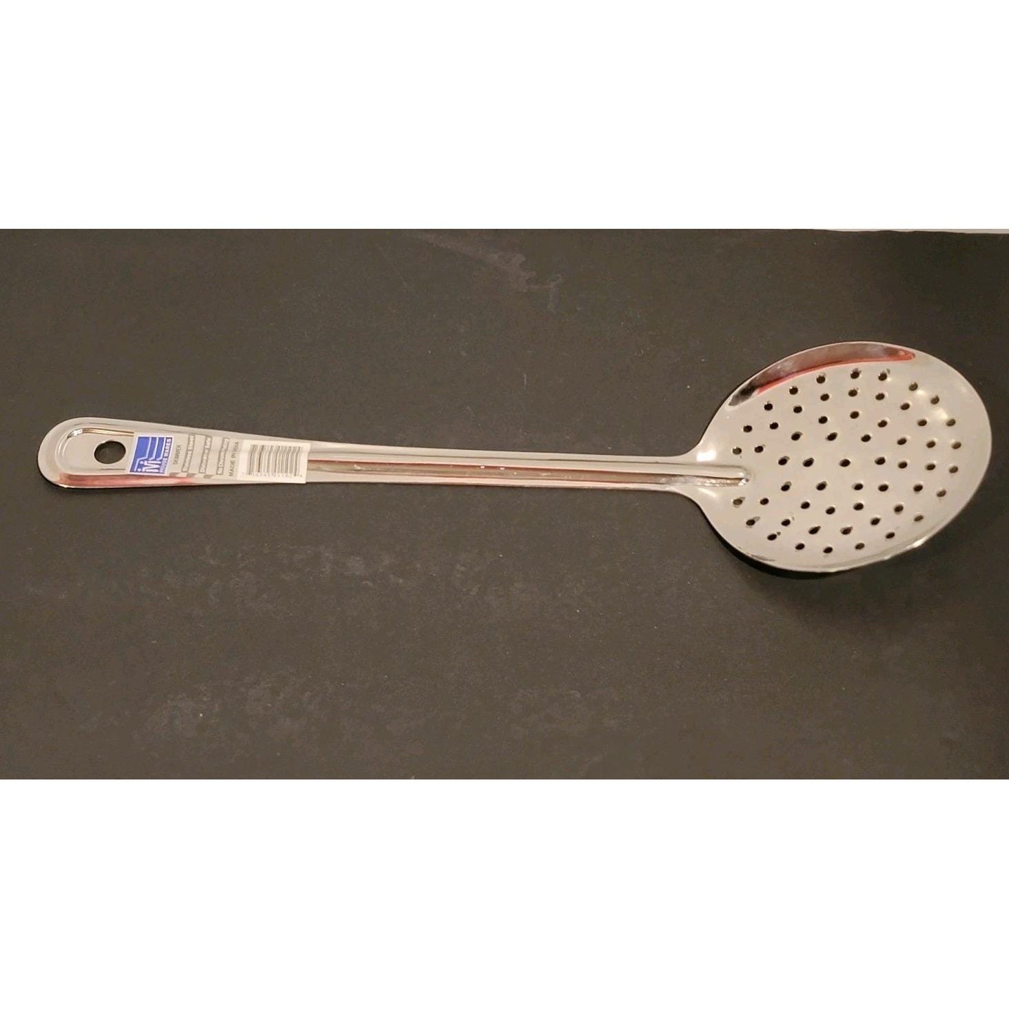 2 Cucchiai Da Cucina Forati In Acciaio Inox - Mestolo Scanalato Grande Con Manico Lungo Per Servire E Scolare - 2