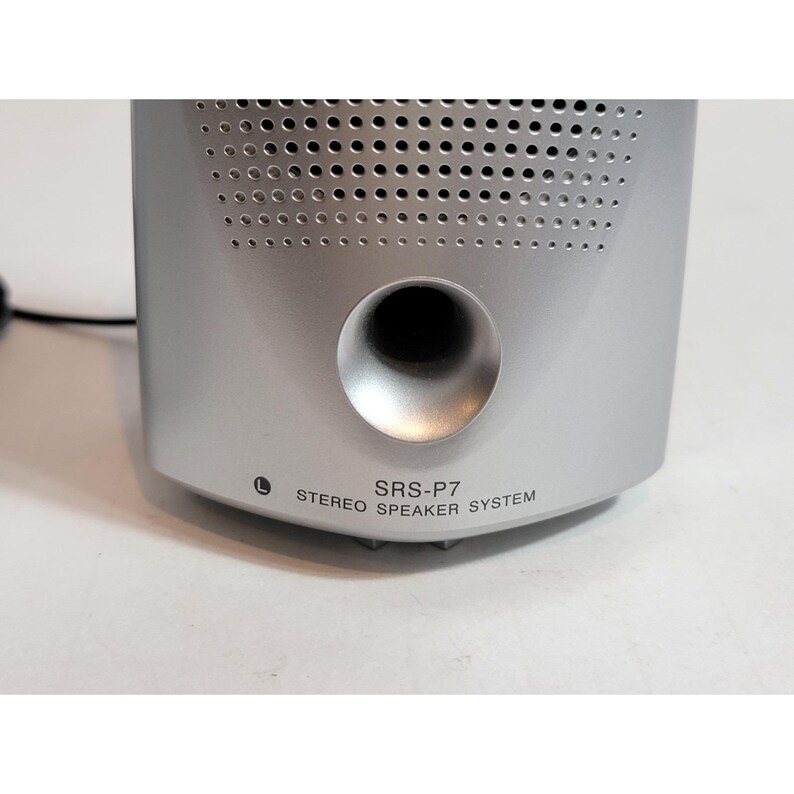 Sony Cd Cassette SRS-P7 Stereo Speakers System Wired Gray Mini Walkman Works image 2