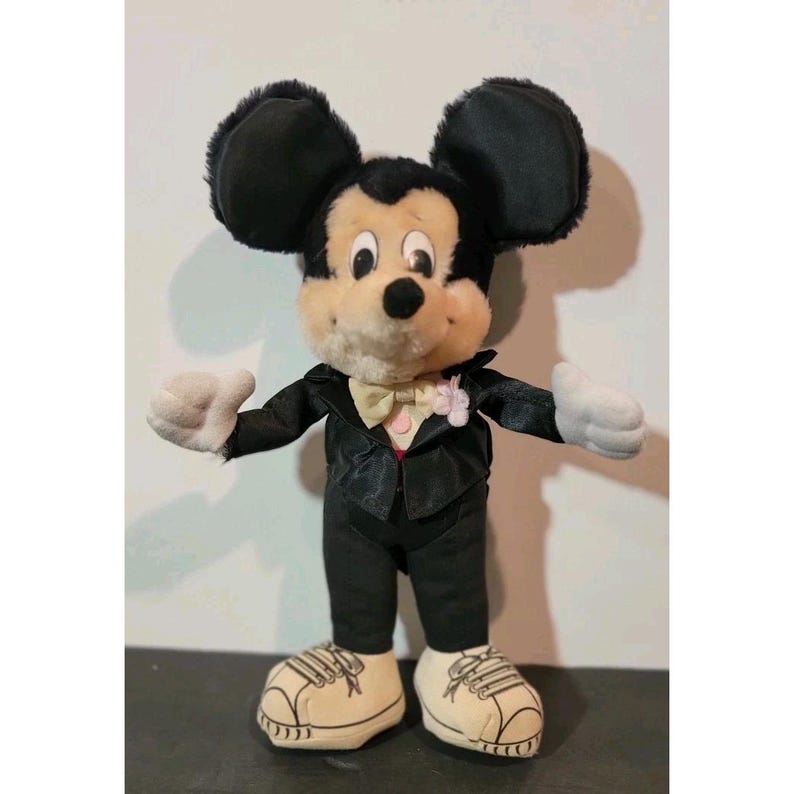 Vintage 1987 Disney Mickey Mouse Plush 60 Years With You Tuxedo Applause image 1