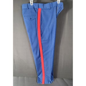 usmc dress blue trousers USMC Men's Enlisted Blue Dress Trousers Used / 35L x 33 (Altered to fit 31L x 33) / Blue main image 0