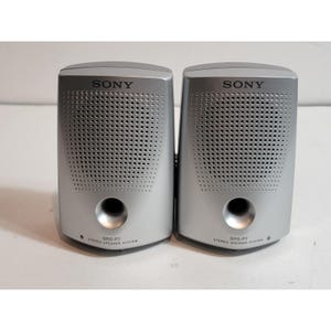 Sony Cd Cassette SRS-P7 Stereo Speakers System Wired Gray Mini Walkman Works image 5