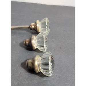 Vintage 12 Point Clear Glass Door Knob Set Of (3) Drawer, Door Dresser