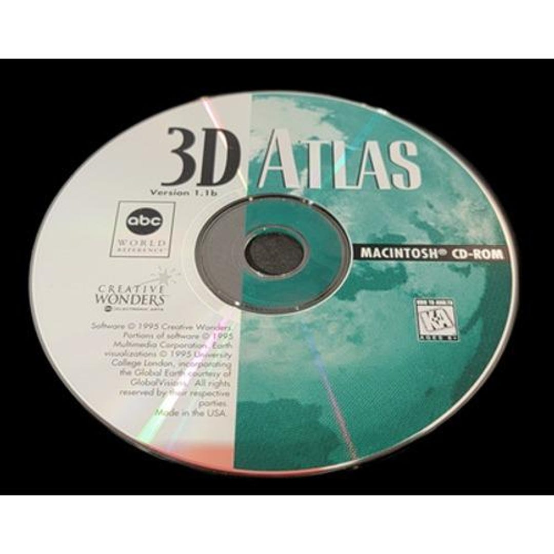 3D Atlas Version 1.1b Macintosh CD-ROM Software ABC Creative Wonders ...