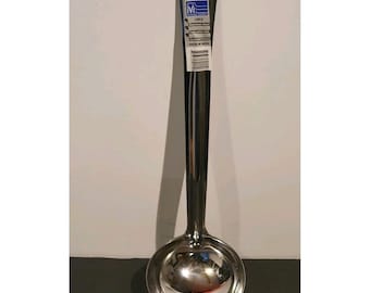 Cucharón de cocina para sopa y salsa, mango recto, acero inoxidable, 13" plateado