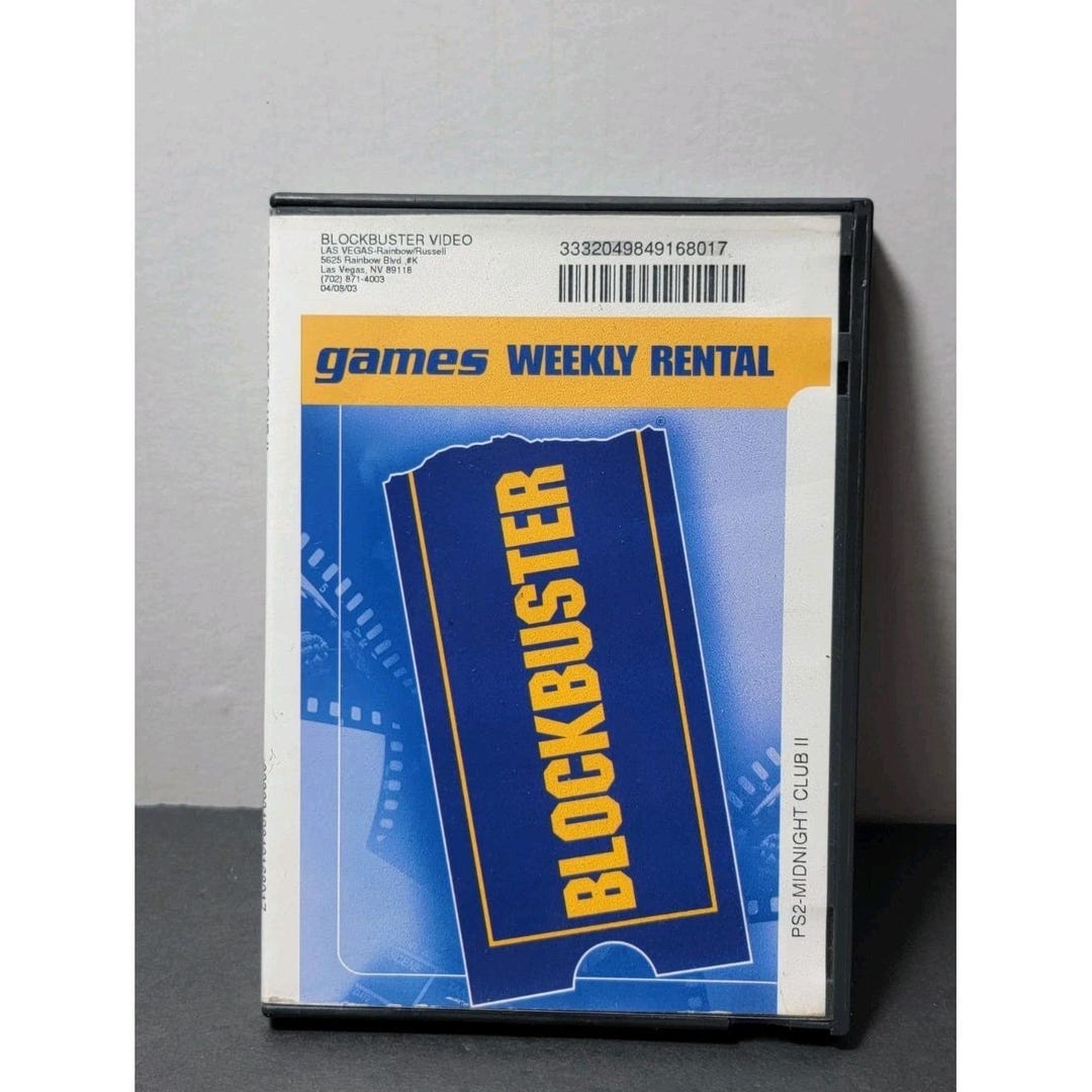 Vintage Blockbuster Games Rental PS2 2003 Midnight Club II Playstation ...