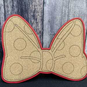 Minnie Mouse Pin Board | Disney Bow Display | Pin Collector Gift for Her | 15.1x11.5" Cork Board | Wall Hanging Decor