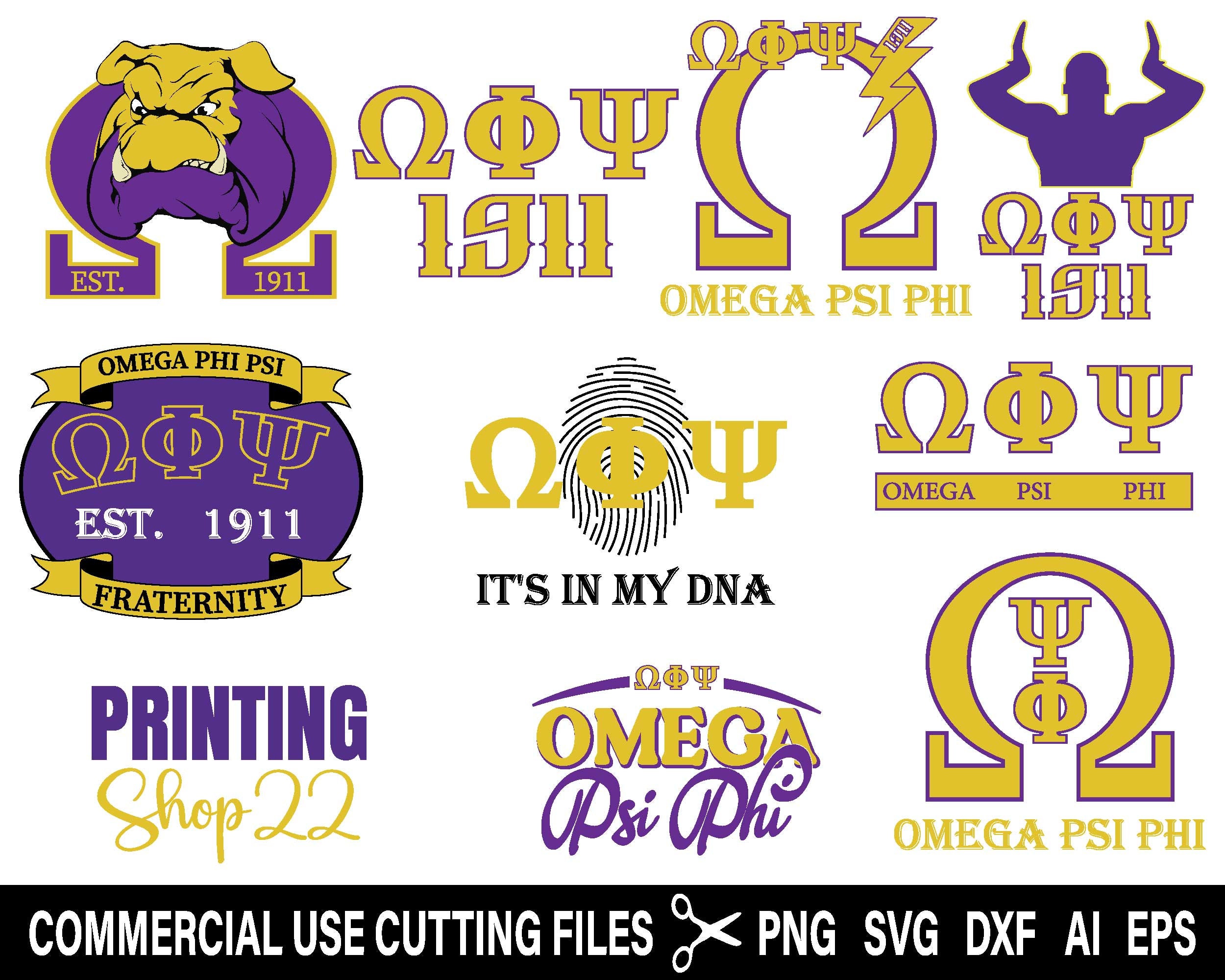 Omega Psi Phi 1911 SVG Que Psi Phi PNG Greek Double Letter - Etsy Ireland