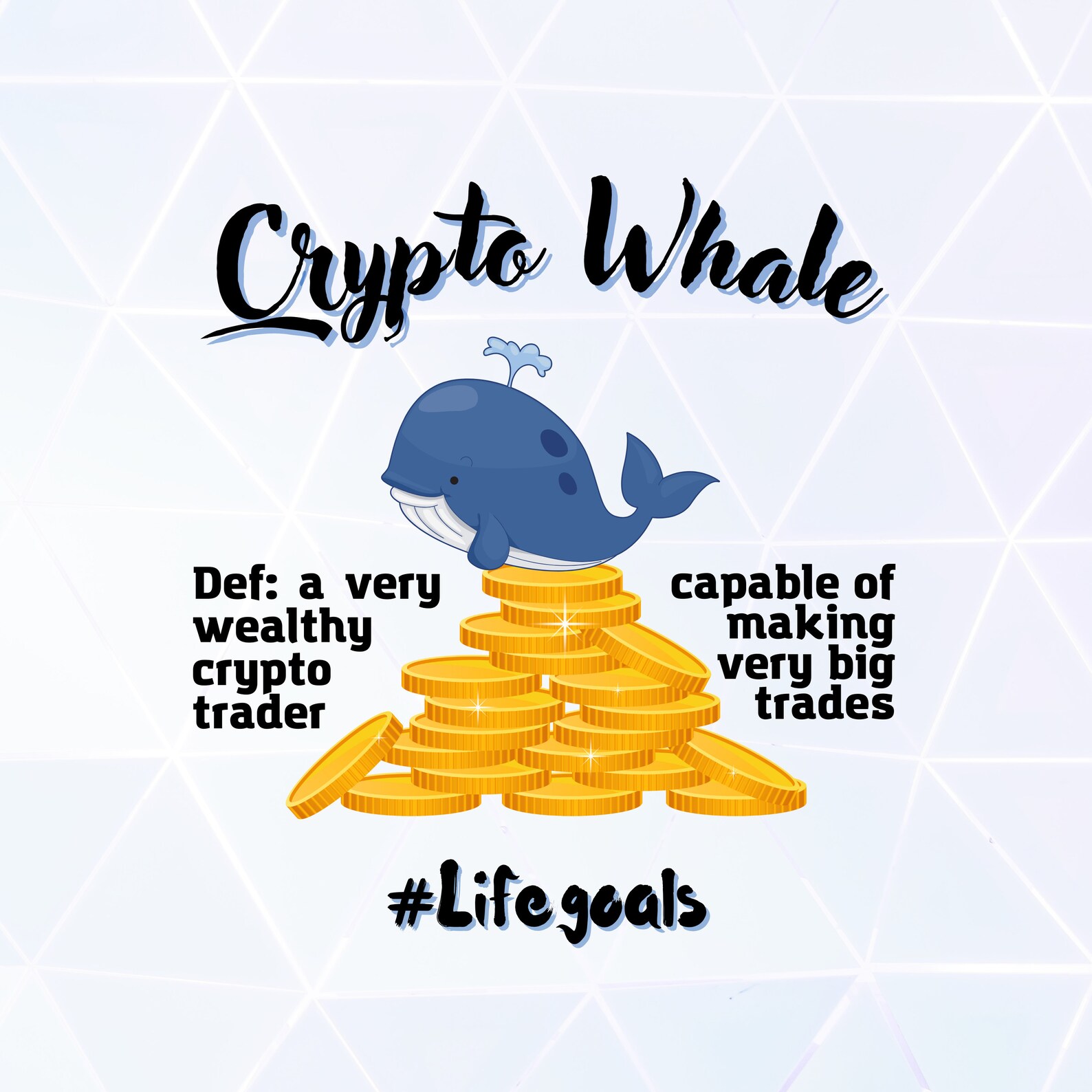 Crypto Whale Definition, Digital Download, .PNG, Use for POD, Crypto