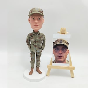 Personalized Camouflage Bobblehead: Custom Military Figurine