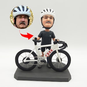 Gepersonaliseerde bobblehead voor fietsliefhebber, custom vaderdagcadeau, fietsbeeldje, custom cadeau voor vader, bobblehead voor echtgenoot
