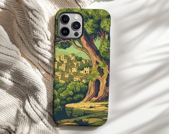 OLIVE GROVE Tough Phone Case | For iPhone 11 12 13 14 15 Pro Max Plus Mini, Glossy Matte Finish Cover