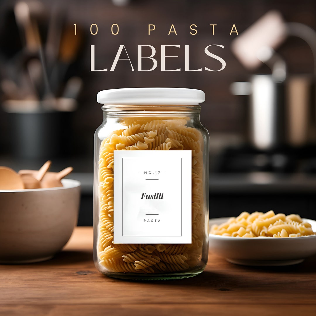 100 Pasta Labels Printable Storage Multiformat Labels for Etsy