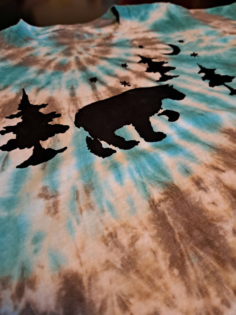 Textured Bear Face Tie-Dye T-Shirt & Denim Co-ord Set