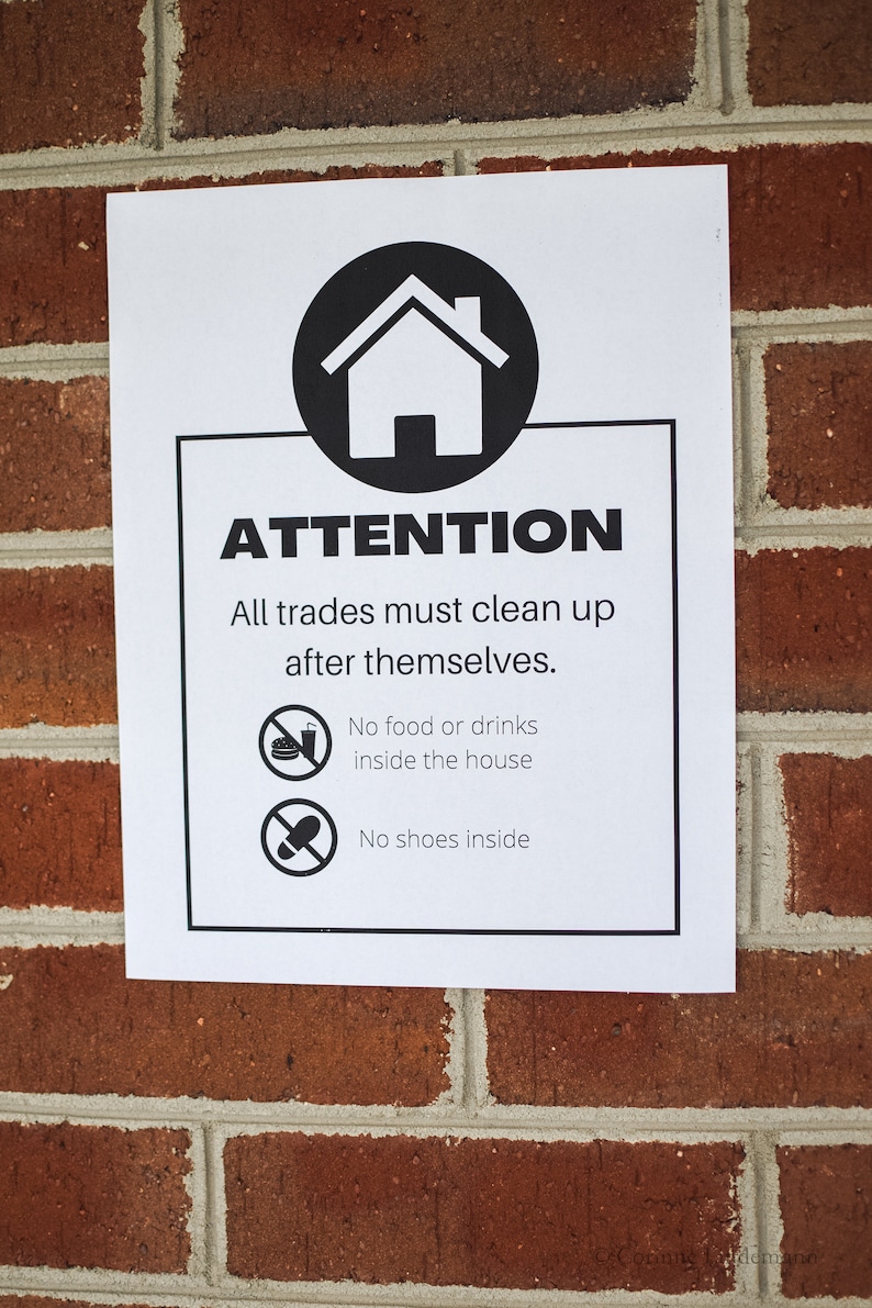 Home Renovation Printable Signs black and White - Etsy