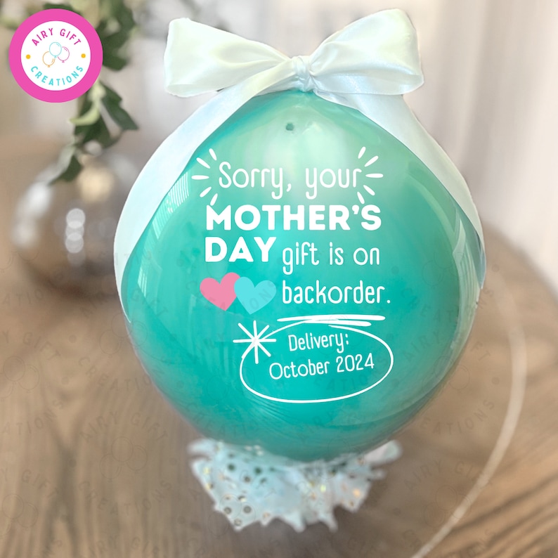 Mother's Day Gender Reveal, Perfect Indoor Gender Reveal Party Balloon, Pregnancy Announcement, NO MESS image 1