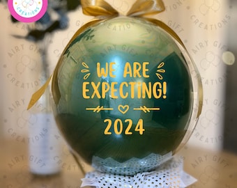 We are Expecting 2024, Christmas Gender Reveal Balloon, Perfect indoor gender reveal party balloon, NO MESS