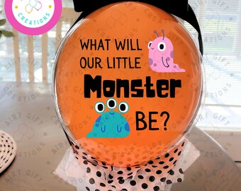 Monster Gender Reveal Balloon, Halloween Theme, No Mess
