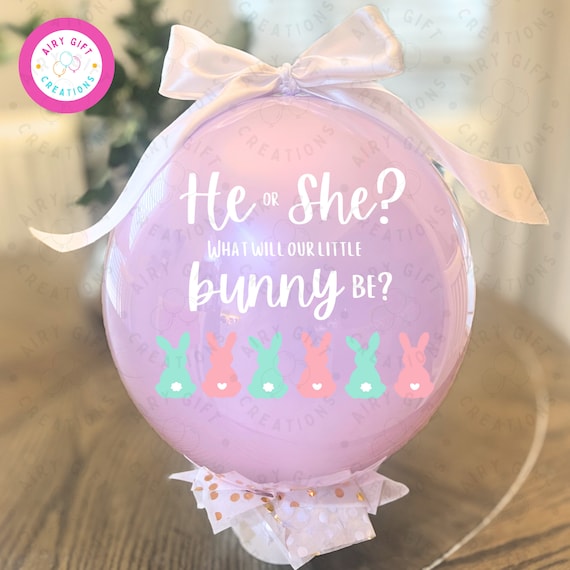 What Will Our Little Bunny Be Gender Reveal Balloon, Perfect  
