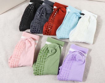 Calcetines antideslizantes para pilates, yoga, barra, calcetines antideslizantes, calcetines adhesivos, ropa deportiva cómoda, bonitos calcetines de otoño, ropa deportiva de baile, regalo para ella