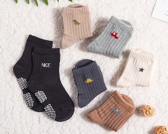 Calcetines suaves y antideslizantes con forma de animal para bebé, calcetines antideslizantes para niños pequeños, ideas para regalos de baby shower, calcetines para niños, calcetines para bebé con dibujos de coches