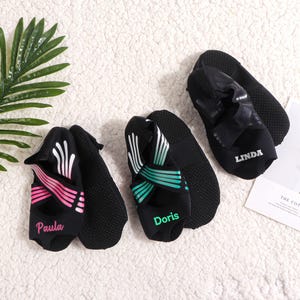 Personalized Toeless Yoga Socks for Women | Anti-Slip Yoga Shoes with Custom Name | Summer Pilates Footwear | Ideal Gift for Her