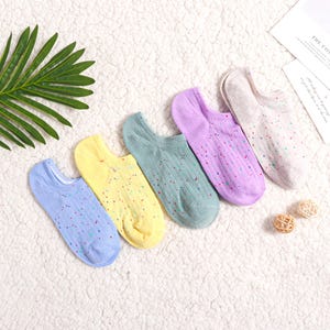 Yoga Socks for Women | Non-Slip Summer Boat Socks | Breathable Low-Cut Ankle Socks | Personalized Gift Packaging | Trendy Dot Yarn Design