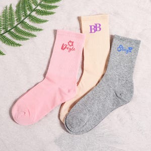 Custom Embroidered Socks, Unisex Cotton Socks With Personalized Text Logo, Party Gift, Creative Gift Idea