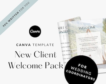 New Client Welcome Package, Day of Wedding Coordinator Canva Templates