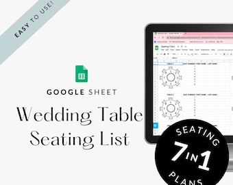 Wedding Table Seating List Planner Google Excel Sheet