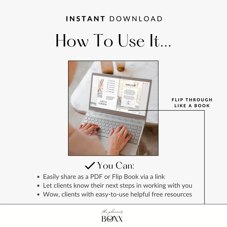 May include: A laptop computer screen displaying a digital flip book with a table of contents and a welcome page. The text on the screen reads "Table of Contents" and "Welcome". The laptop is on a table with a person's hands typing on the keyboard.